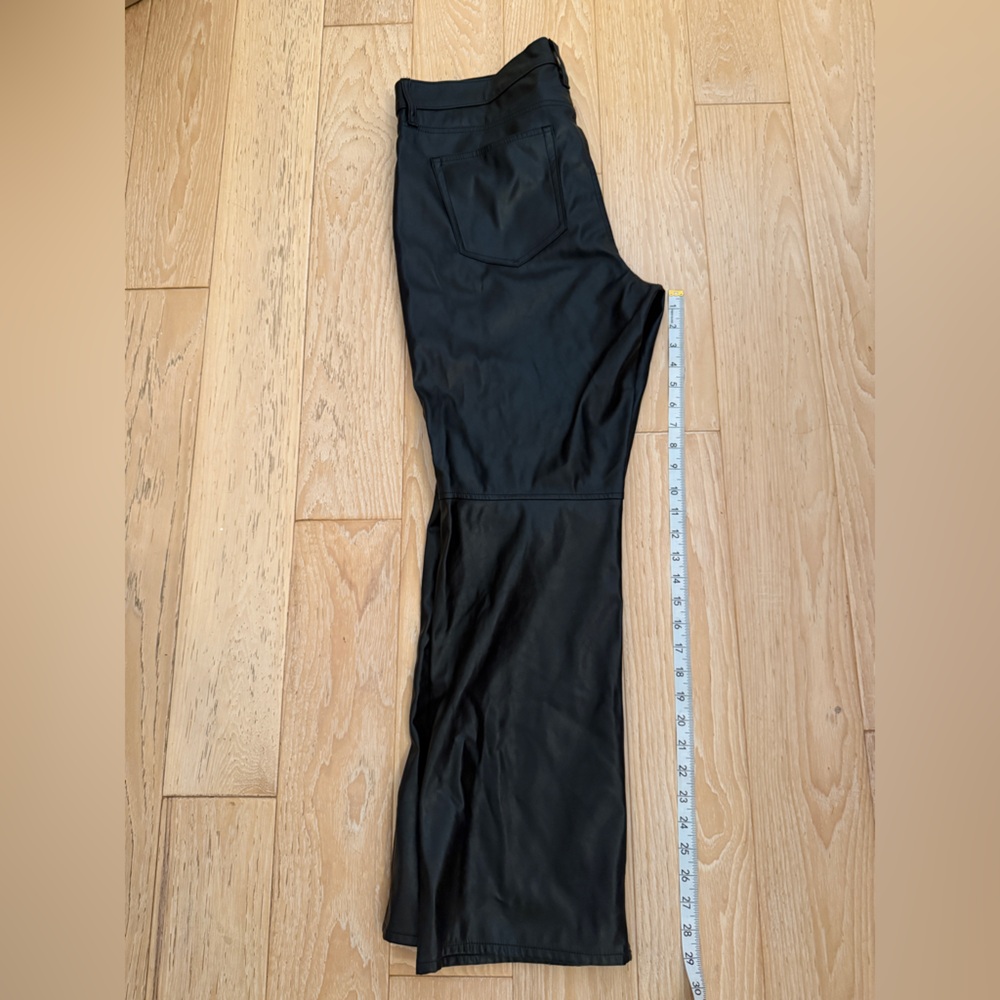 Gap Vegan leather baby boot cut pants black size 16 Short biker edge grunge glam - Picture 7 of 8